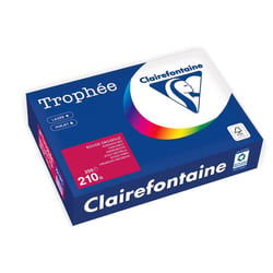 Ramette de papier FSC CLAIREFONTAINE - 250 feuilles - Rouge groseille - A4 - 210 g/m²