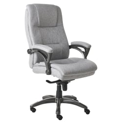 Fauteuil de Bureau Gris en Lin Siège Inclinable Réglable en Hauteur Rembourrage Epais Pivotant
