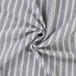 Tissu aspect Lin rayé Gris
