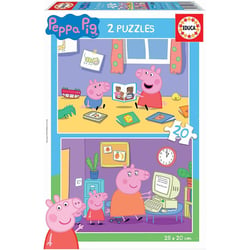 Puzzle en bois - Peppa Pig à la maison - 2 x 20 pièces - Dès 3 ans - Educa