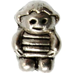 MégaCréa - Perle métal grand trou 15mm Bonhomme