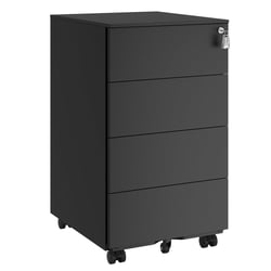 Caisson de bureau mobile verrouillable avec 3 tiroirs rangement de documents papeterie