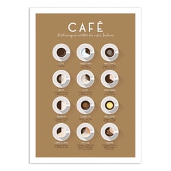Affiche 30x40 cm - Authentiques Recettes des Cafés Italiens - Frog Posters