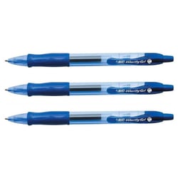 Lot de 3 stylos gel rétractables BIC Gel-ocity Pointe moyenne Bleu