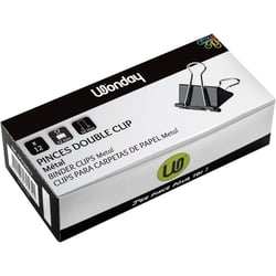 Pinces à clip - 32mm - Noir - Métal - Boîte de 12 - Bureau, école, loisirs créatifs