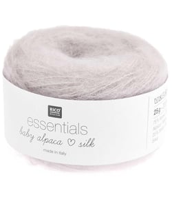 Fil exceptionnel à tricoter Essentials Baby Alpaca Loves Silk - 25GR - Rico Design 001 Gris Nature