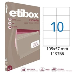 Apli 119768 x5 - Etiquettes blanches format 105 x 57 mm - Carton de 5 boites Réf.119768