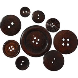 MégaCréa - Boutons bois Foncé 200 g