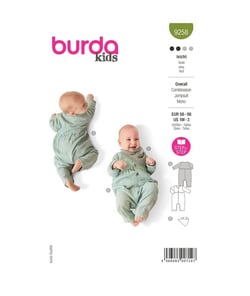 Patron Burda 9258 - Grenouillère et foulard bébé de 56 à 98 cm taille n°56-98