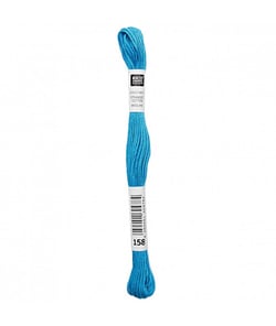 Fil à broder mouliné Uni - Rico Design 158 Bleu