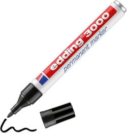 Marqueur permanent pointe ronde 1,5-3 mm - Edding - Noir - 3000
