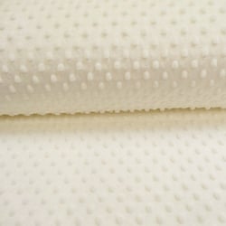 Tissu Doudou Ultra doux Pois Ecru