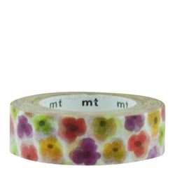 Masking tape Pensées aquarelle - Pansy - 7 m x 15mm