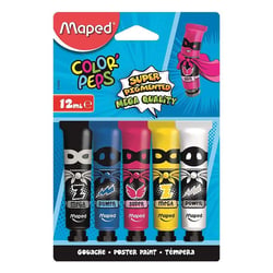 Lot de 5 Tubes de Gouache Color' Peps - Couleurs Primaires - Maped