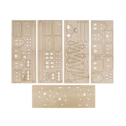 Kit3D bois Village d'hiver x3,FSC MixCred, nature, 40x14,5x17cm, en 84 pièces, boîte 1kit