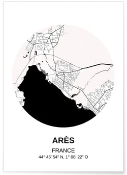 Affiche Carte Arès | A3 : 29,7x42cm