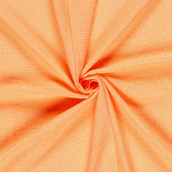 Tissu Seersucker Carreaux Nano Rayures sur fond Orange fluo