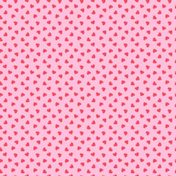 Tissu Coton imprimé Coeurs rouges sur fond Rose