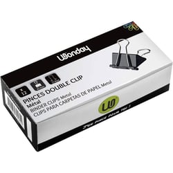 Pinces à clip - 41mm - Noir - Métal - Boîte de 12 - Bureau, école, loisirs créatifs