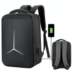 Sac À Dos Ordinateur 15 Pouces Étanche Avec Port USB Grande Capacité Gris YONIS
