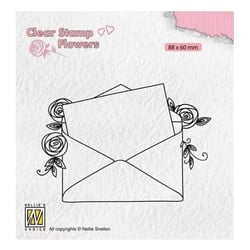 Tampon transparent scrapbooking Nellie's choice CADRE AVEC ROSE 023