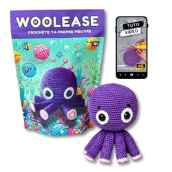 Kit de Crochet - Tuto Vidéo 4K - Coraline la Pieuvre | My Woolease