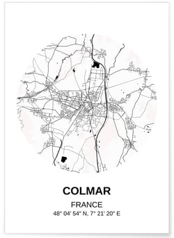 Affiche Carte Colmar | A3 : 29,7x42cm
