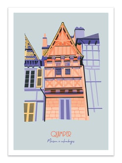 Affiche 30 x 40 cm - Quimper - Maison à Colombage - Artmoric