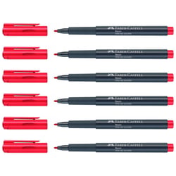 5 Feutres de coloriage pointe fibre 1,5 mm - FABER-CASTELL - Rouge - Neon