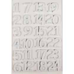 MégaCréa DIY - Chiffres en feutrine Calendrier de l'Avent Blanc 3 cm