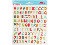 102 Autocollants - Alphabet & Chiffres - Couleurs naturelles