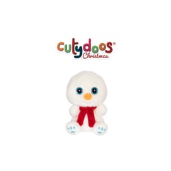 Peluche - Peluche > Bonhomme de Neige SNOWY Blanc Echarpe Rouge – 13 cm