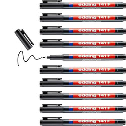 Lot de 10 marqueurs permanents pointe fine 0,6 mm - EDDING - Noir - 141F