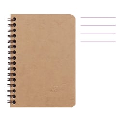 Carnet - 9x14 cm - Lignes - 100 pages - Couverture marron - Spirale