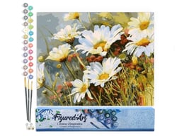 Peinture par Numéro Figured'Art - Champ de Marguerites - Kit de Loisir Créatif DIY Numéro d'Art Complet - 40x50cm sans châssis en bois