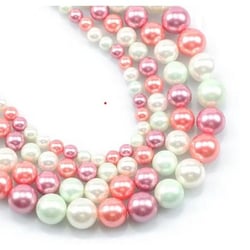 30 perles rondes en nacre naturelle teintée 6 mm fabrication bijoux 0512306