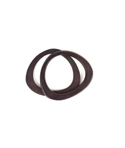 Lot de 2 Anses de sac en bois en forme de triangle - DMC Marron Foncé