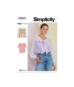 Patron Simplicity 9921 - Haut avec variations de manches taille n°FR 46-54