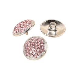 Lot de 3 boutons strass rose 17mm