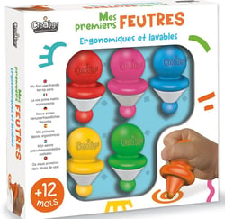 Lot de 5 feutres ergonomiques - Crealign - Bleu - Mes 5 premiers feutres ergonomiques