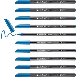 Lot de 10 feutres de coloriage - EDDING - Pointe balle 1 mm - Bleu clair