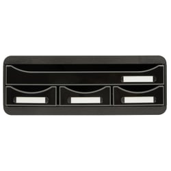 Module de classement Toolbox 4 tiroirs Glossy - Noir brillant - Exacompta