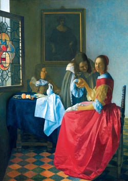 Puzzle 1000 pièces - Vermeer- The Girl with the Wine Glass, 1659 - Bluebird Puzzle
