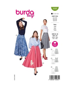 Patron Burda 5690 - Jupe taille n°FR 36-46