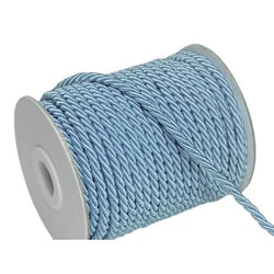 4 mètres de cordon, cordelette unie tressée décoration, scrapbooking couture 4 mm BLEU CLAIR