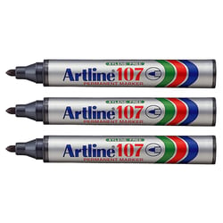 Lot de 3 marqueurs permanents indélébiles pointe conique 1,5 mm - ARTLINE - Noir