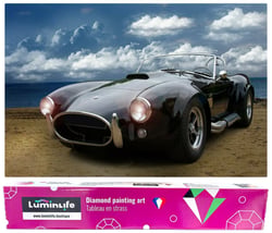 Diamond Painting Broderie Diamant LUMINLIFE 50x70cm, 5D, diamants ronds - Car cobra