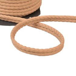 Bobine 20m double cordon chevrons 10mm beige foncé