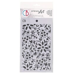 Pochoir plastique souple réutilisable 24 x 14.5 cm Ciao Bella WINTER FLOWERS 59