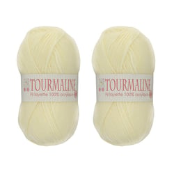 Lot de 2 pelotes Tourmaline écru - 100% acrylique - 50g/200m - Distrifil